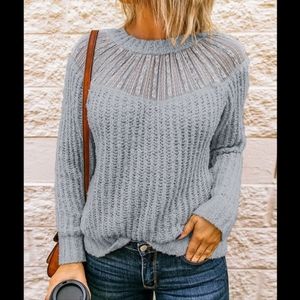 Boutique Lace Bust Knit Top